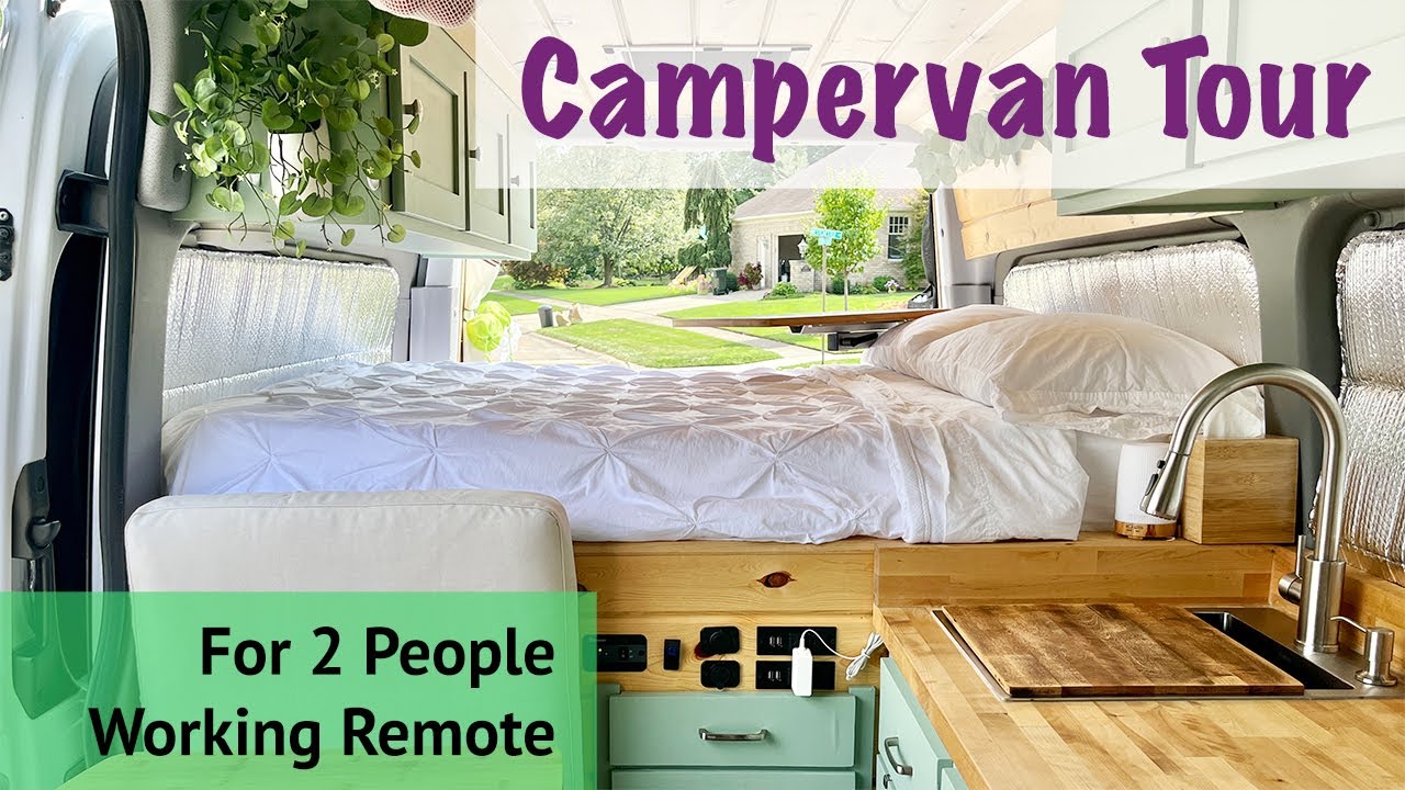 Off-Grid Camper Van Designed for 2 People Working Remotely | Full Campervan Tour