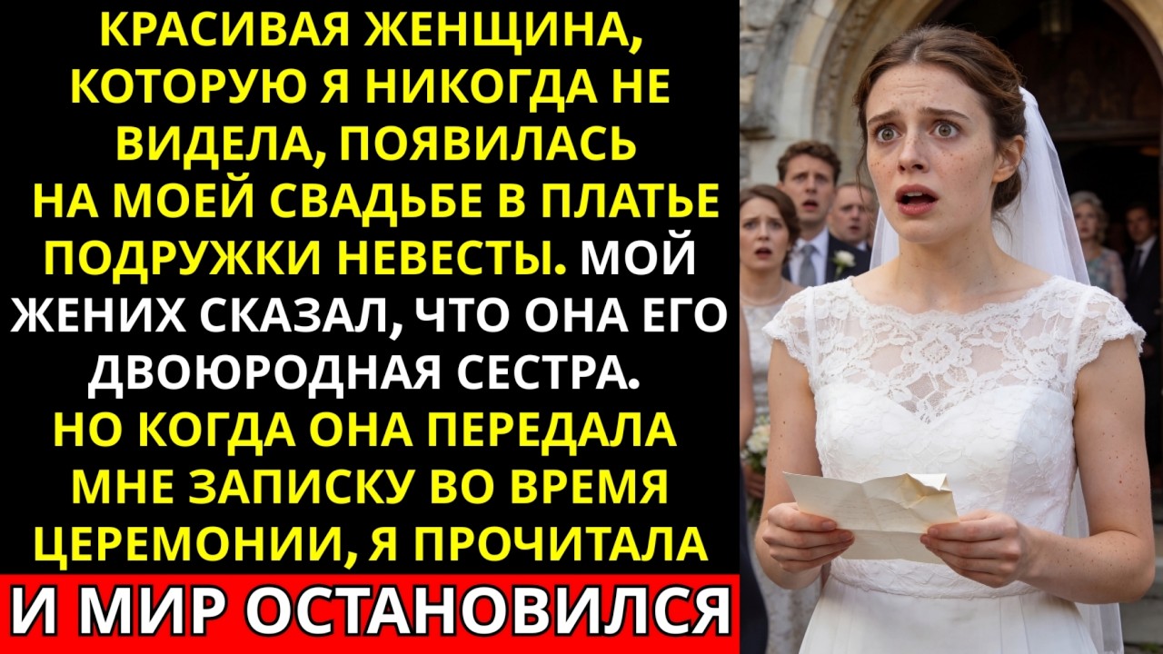 Мой будущий муж назвал незнакомку своей кузиной, но её записка на свадьбе изменила всё