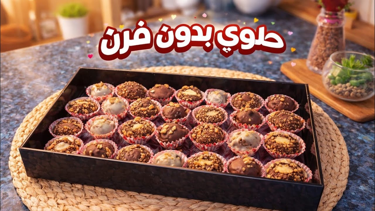 أسرع حلوى عيد في 10 دقائق ! بدون فرن .بدون بيض ولا دقيق . اقتصادية وسهلة بمكونات مجودة في كل دار 😉👌💯