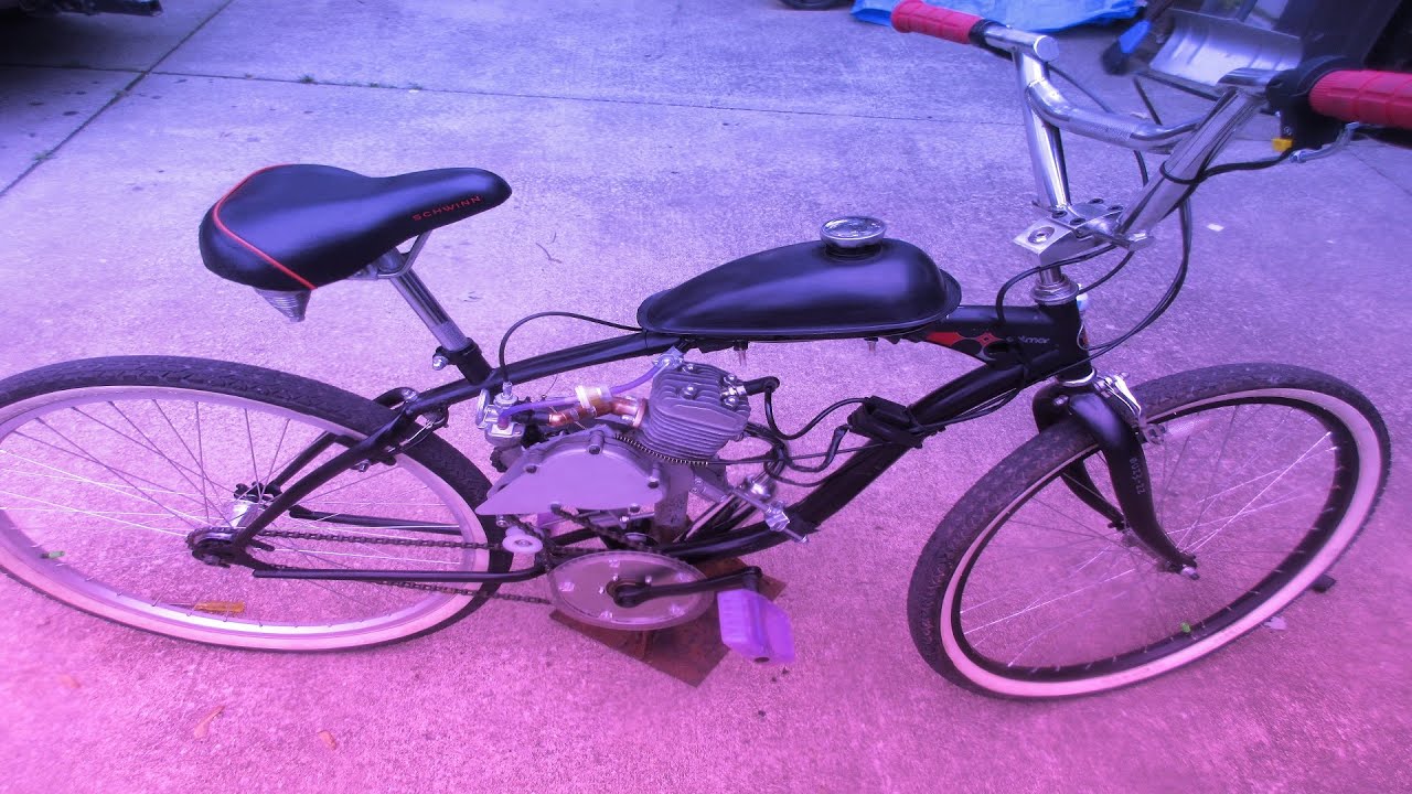 Motorized Bicycle 80cc Jack-Shaft Kit Testing out New Hub Assembly, Intake Offset 
