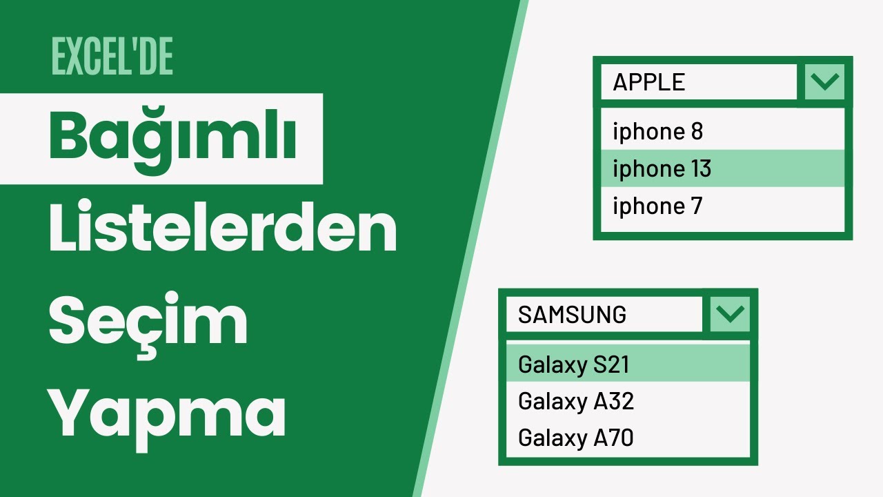 Excel'de Birbirine Bağımlı Listelerden Seçim  Yapmak | (İL - İLÇE , MARKA - ÜRÜN SEÇİMİ )