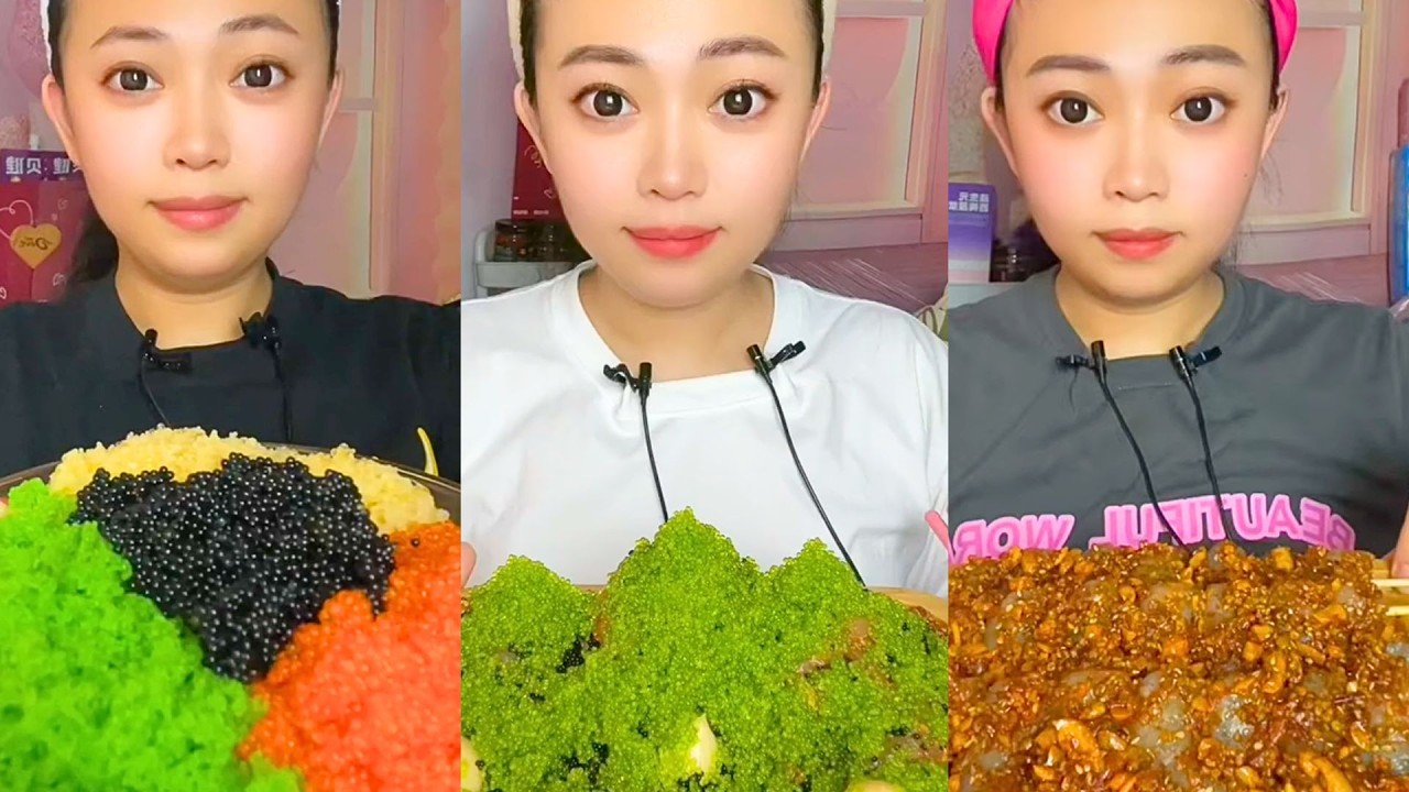 Extreme Colorful Snack ASMR Mukbang | Spicy Crunchy Egg Mix & Chinese Eating Sounds #444