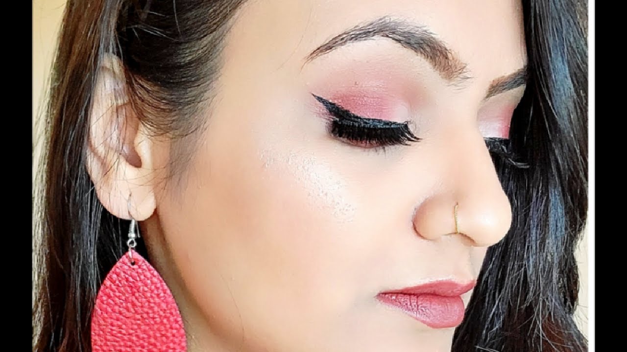 Burgundy smokey eyes & Bold lips makeup Tutorial