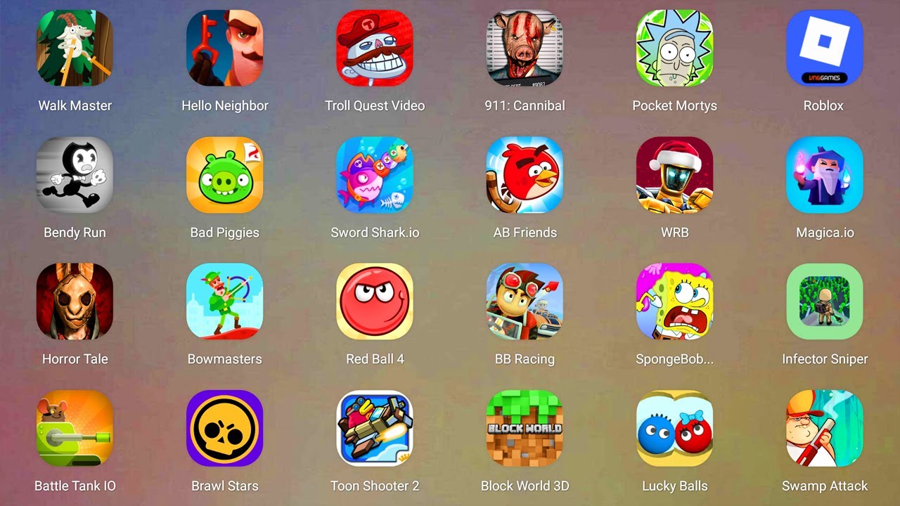 Roblox,Hide in The Backrooms,Scary Teacher 3D,Granny Chapter 4,Poppy Playtime 5,Robbery Bob...