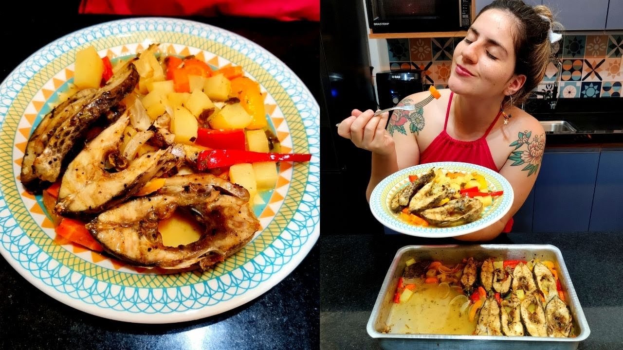 COMO FAZER PEIXE EM POSTA ASSADO NO FORNO COM BATATA │ EXPLOSÃO DE SABOR