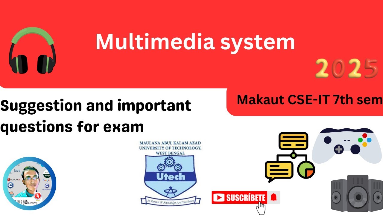 🎓 Multimedia System Important Questions 2025 | MAKAUT B.Tech CSE IT 7th Sem | Exam Suggestion 