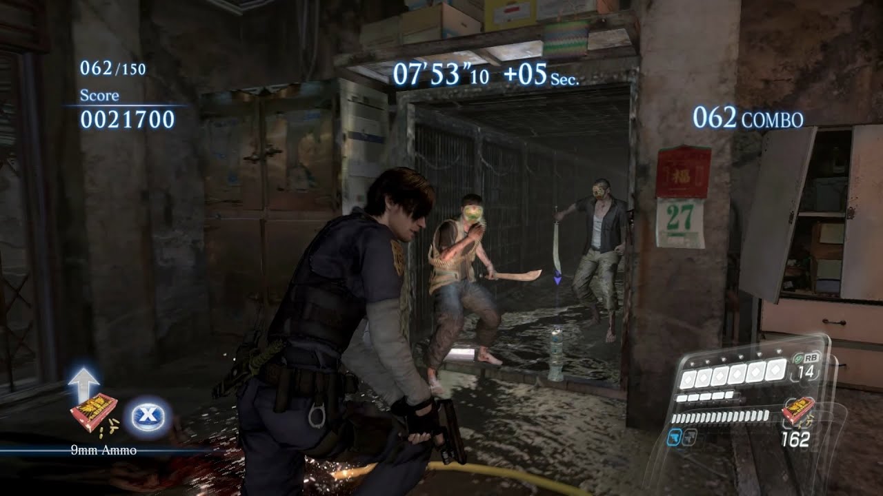 Resident Evil 6 mercenaries mod map ( Poisawan Depths ) - solo 150 c full - R.P.D. Leon