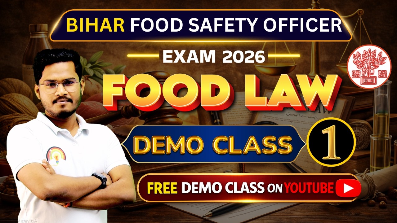 BIHAR FSO FREE DEMO CLASS 01 | BTSC FSO 2026 तैयारी | Food Law & Regulation | Bihar FSO Exam