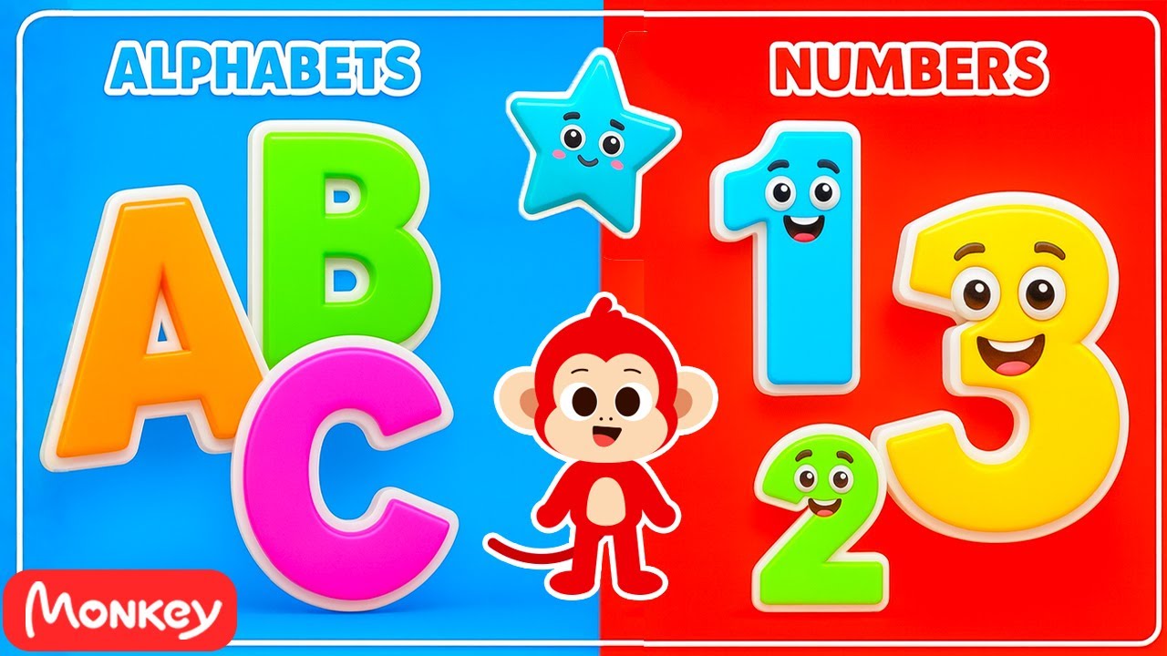 Toddlers Learn First Words, Learn To Talk, Kids Songs 👶️🎵 Monkey Junior Toddler Learning Videos