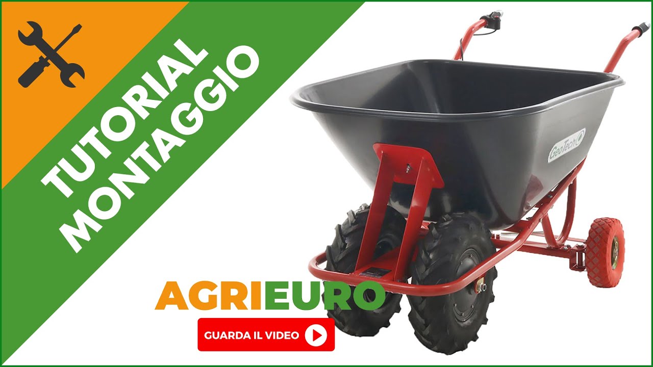 Carriola elettrica GeoTech CAR 300T-160 - Batteria da 40V e 6 Ah: montaggio