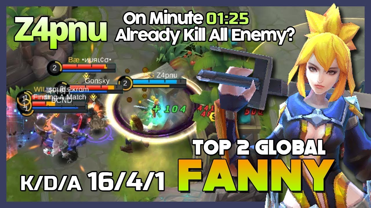 First Minutes All Enemy Die? Insane Fanny by Z4pnu Ranked 2 Global Fanny ~ Mobile Legends