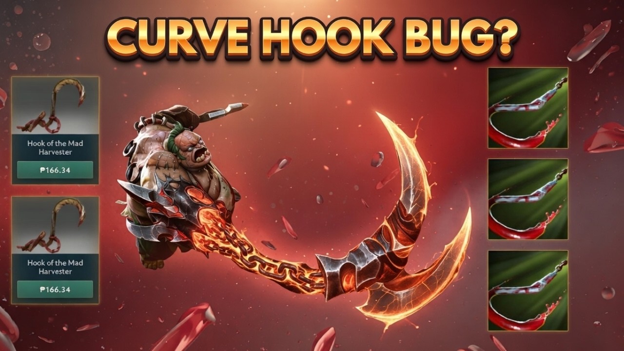 Pudge Hook Curve Visual Bug - Dota 2