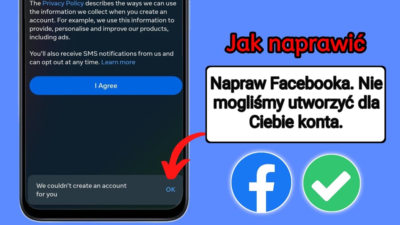 Rozwiązanie problemu z utworzeniem konta na Facebooku. Nie mogliśmy utworzyć konta na Facebooku.(No