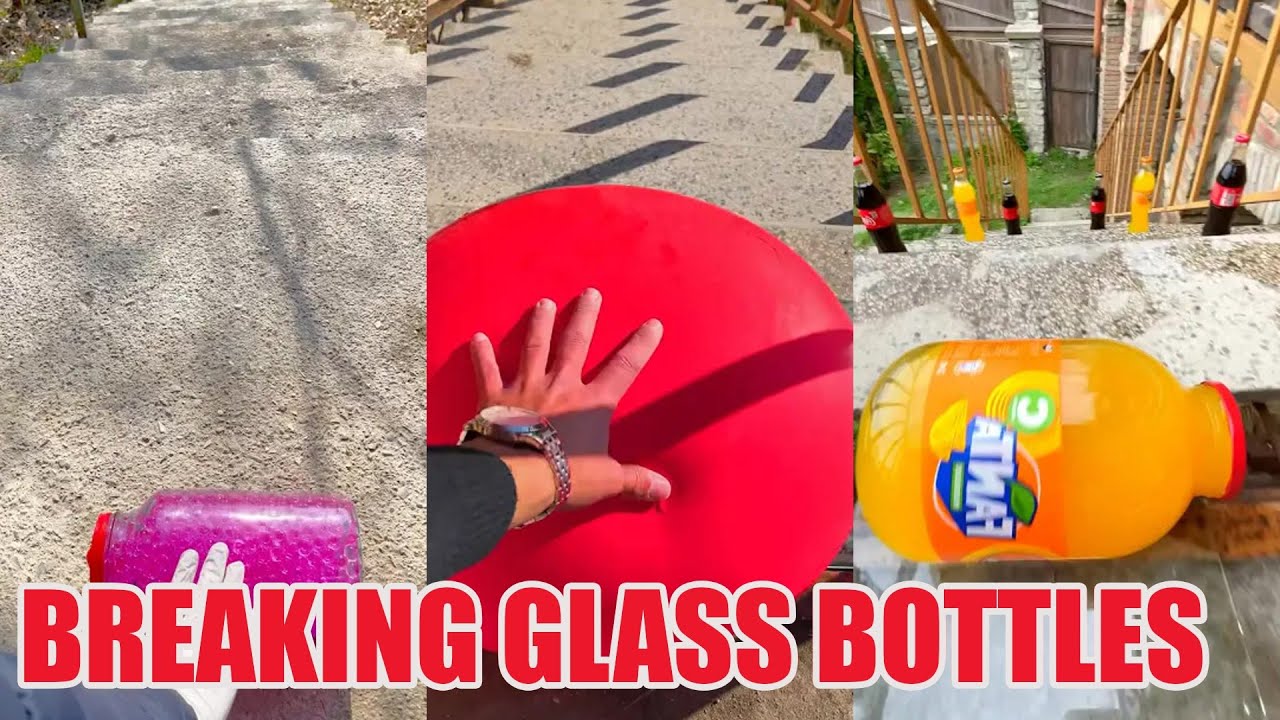 Breaking Glass Bottles and Balloon Drops 🔥 Crushing Crunchy & Soft Things #asmr #satisfying