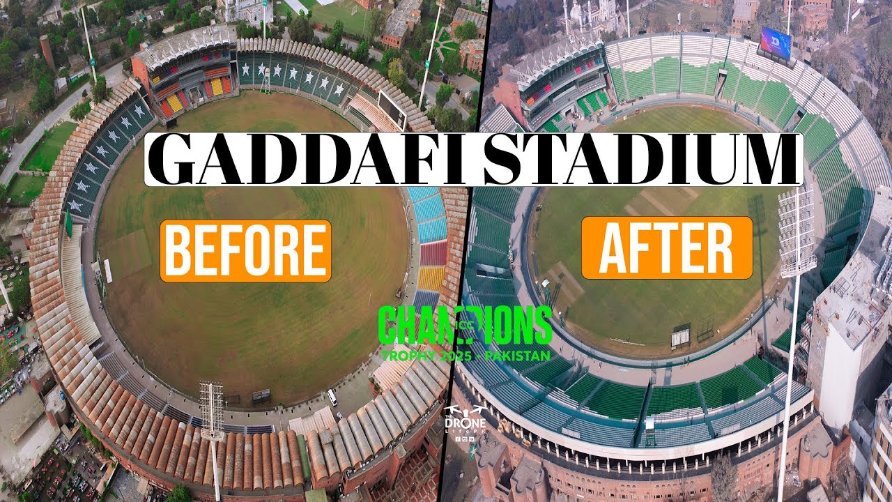 Gaddafi Stadium Before and After Construction 4K l The Drone Life PK