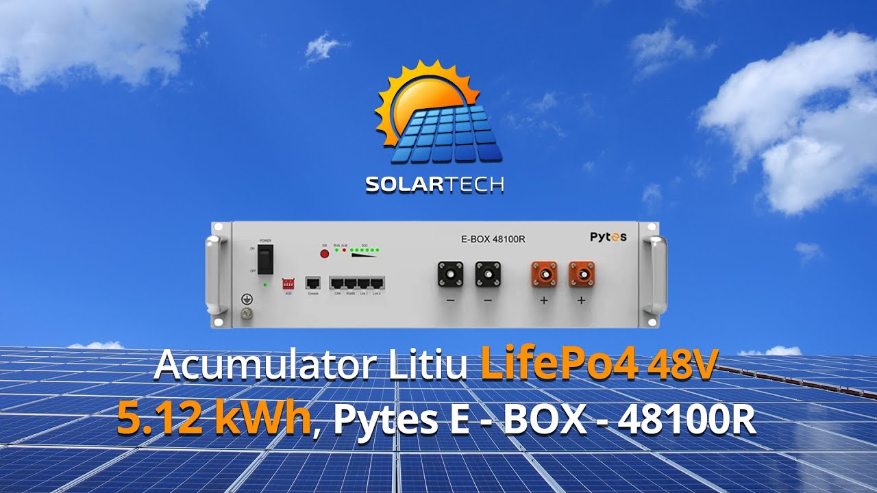 Acumulator Litiu LifePo4 48v 5.12kWh, Pytes E-BOX-48100R SolarTech