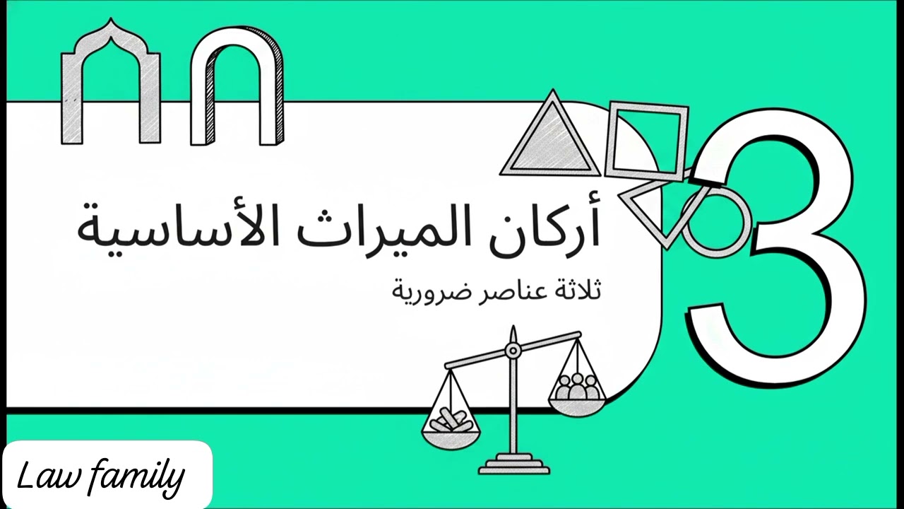 احكام الميراث 🤍المحاضرتين الثالثه والرابعه 🤍 الأصول التي يستقي منها علم الميراث أحكامه 🤍⚖️