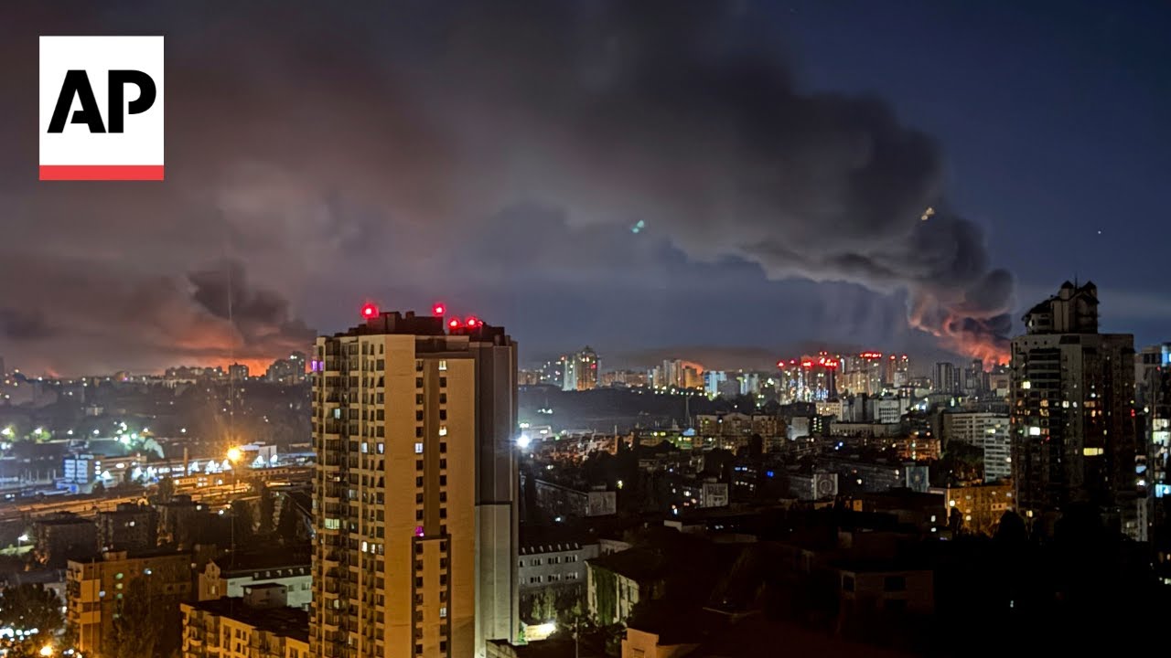 Explosions seen in Kyiv during Russia's largest aerial attack on Ukraine