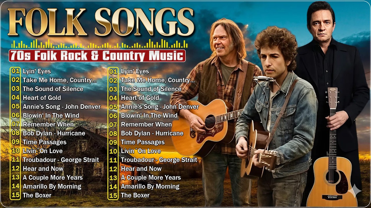 Cat Stevens, John Denver, Jim Croce, Don Mclean, Simon & Gafunkel - 70s Folk Rock & Country Music