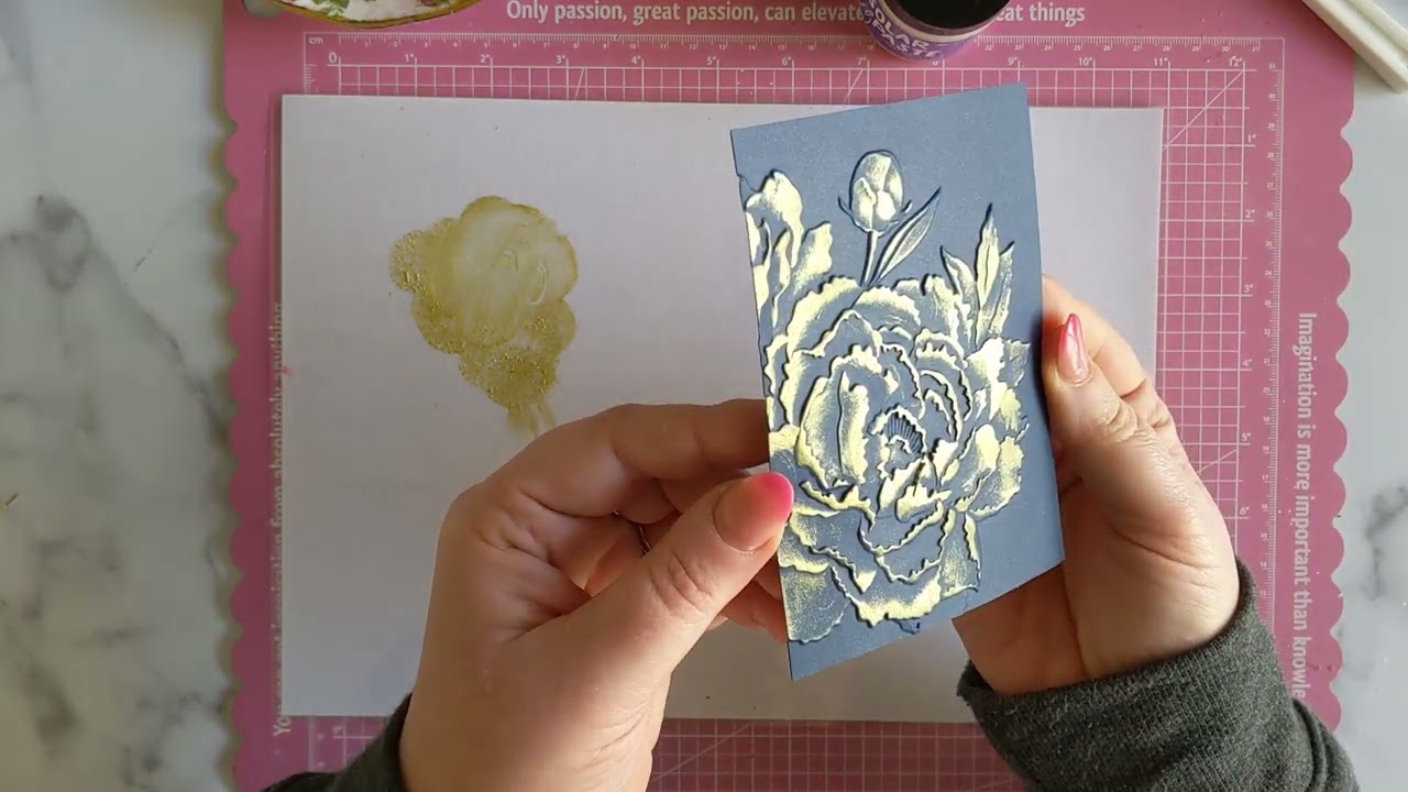 Adding a little bit of glitz and glamour to a 3D embossing folder!