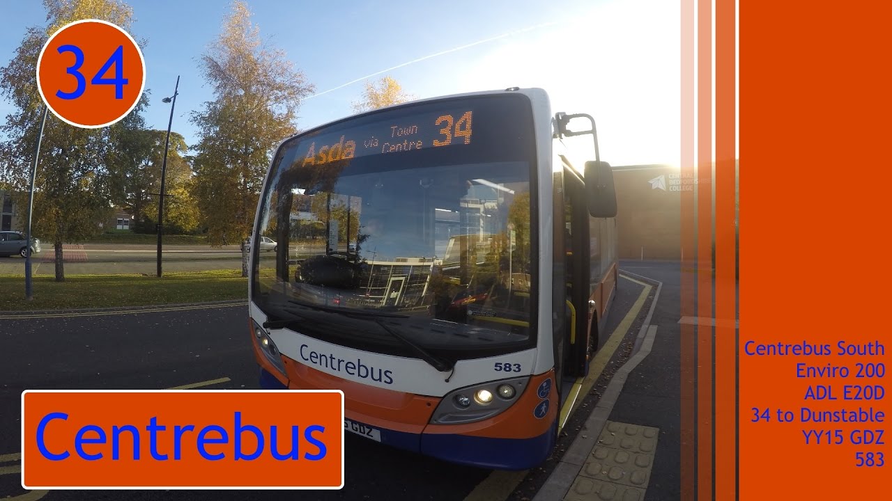 Centrebus South | Alexander Dennis Enviro 200 | ADL E20D | 34 to Dunstable Asda | YY15GDZ/583