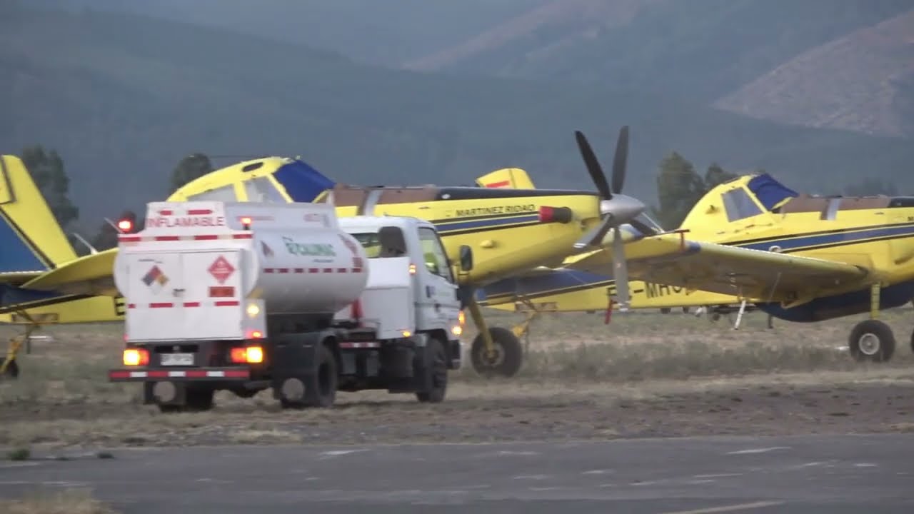 Air Tractor AT802  Taking off Landing from Angol Aerodrome