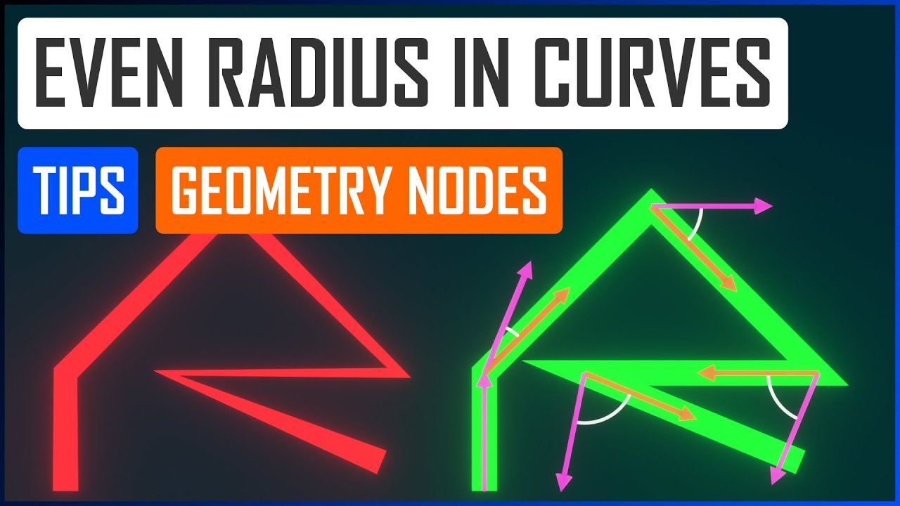 Even radius tip on curves in Geometry nodes - Blender tutorial ENG