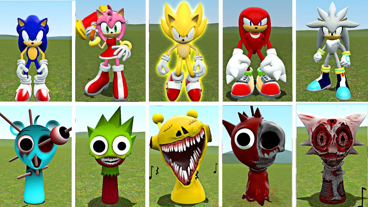 ALL EVOLUTION SPRUNKI HORROR TEAM vs SONIC THE HEDGEHOG TEAM CURSED  BATTLE IN GARRY'S MOD