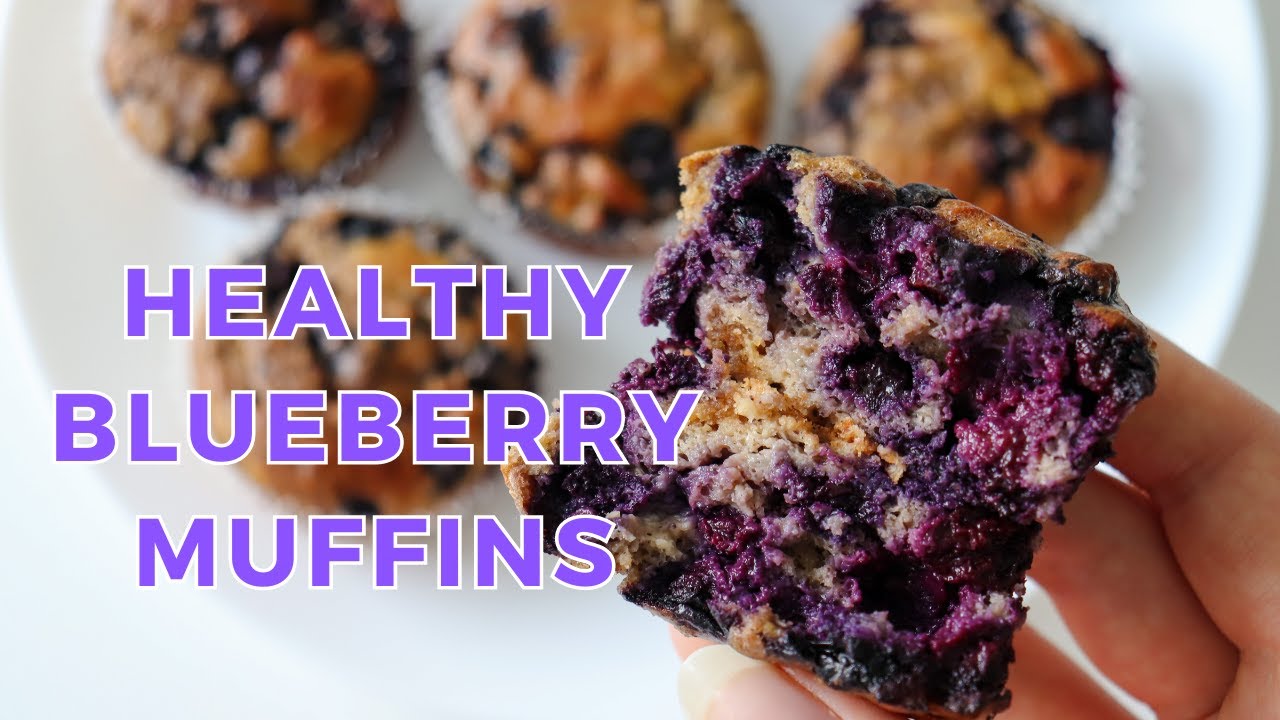 Healthy Blueberry Muffins | Gluten free, Refined Sugar free & Dairy free
