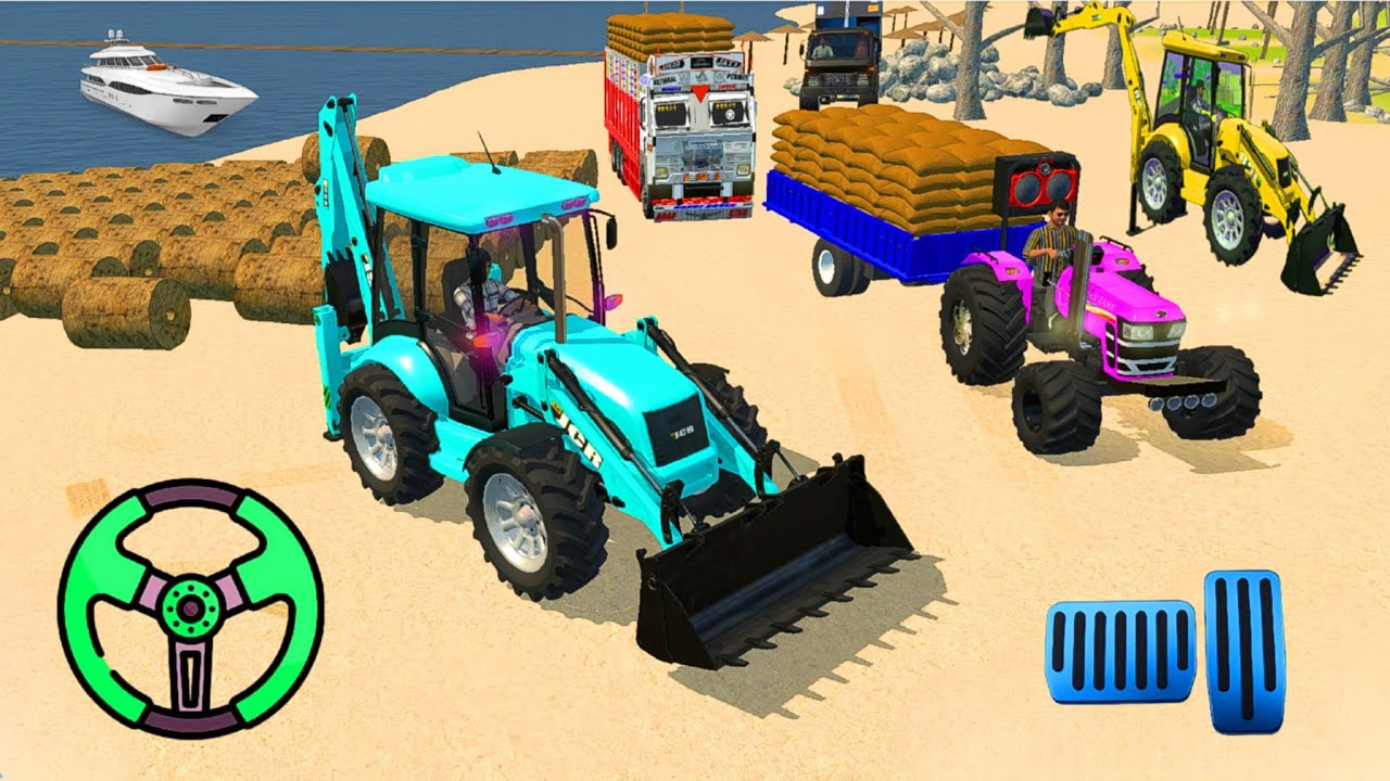 Dumper stuck mud in tractor and defender rescue in the dumper #indianvehiclessimulator3dvideos