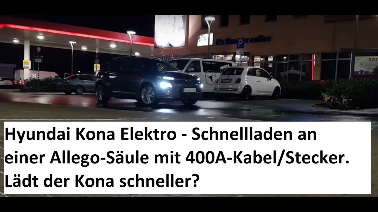 Hyundai Kona Elektro #18: Schnellladen an einer Allego-Säule mit 400 A-Kabel/Stecker. Was geht? 🤔