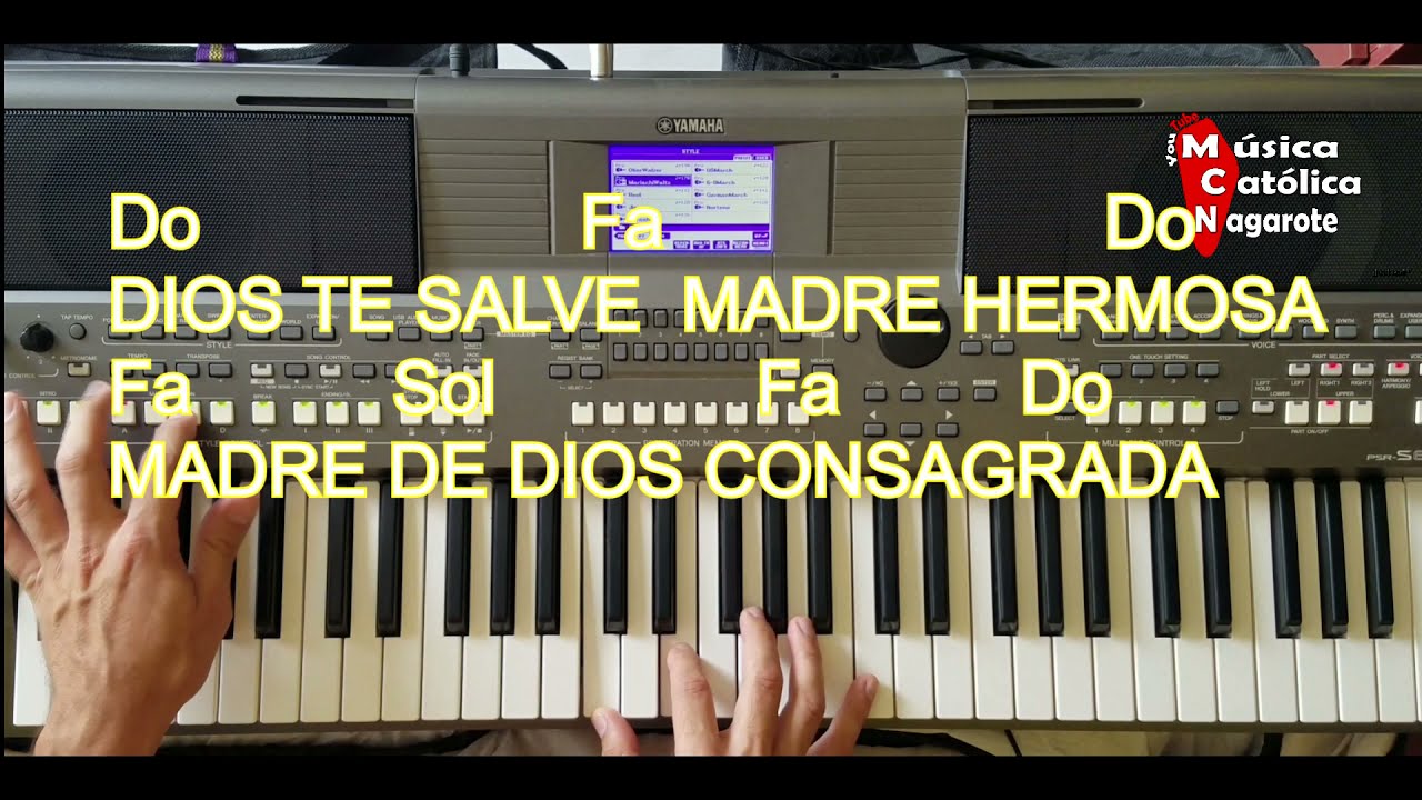 Dios te salve Madre hermosa pista letra y acordes en Do