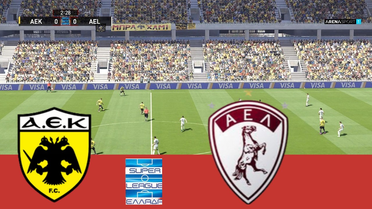 ΑΕΚ vs Λάρισα – Super League Ελλάδας 25/26 | Πλήρης Αγώνας & Όλα τα Γκολ | PES 2021 Simulation