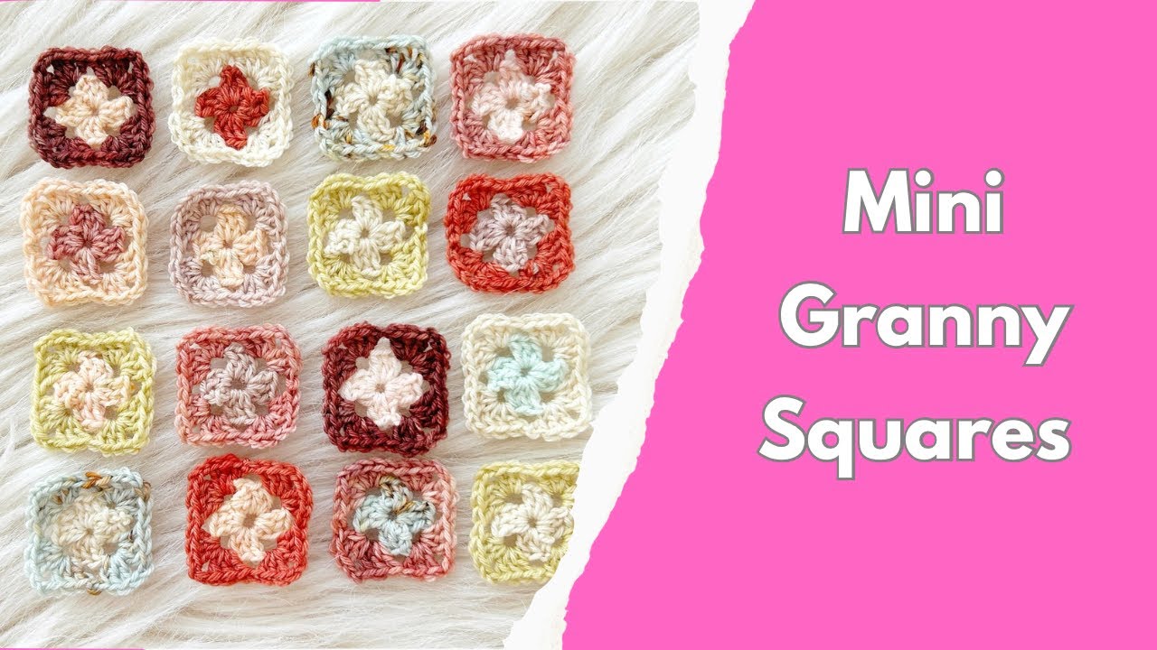 How to Crochet Mini Granny Squares // Beginner Crochet Tutorial // Easy Crochet