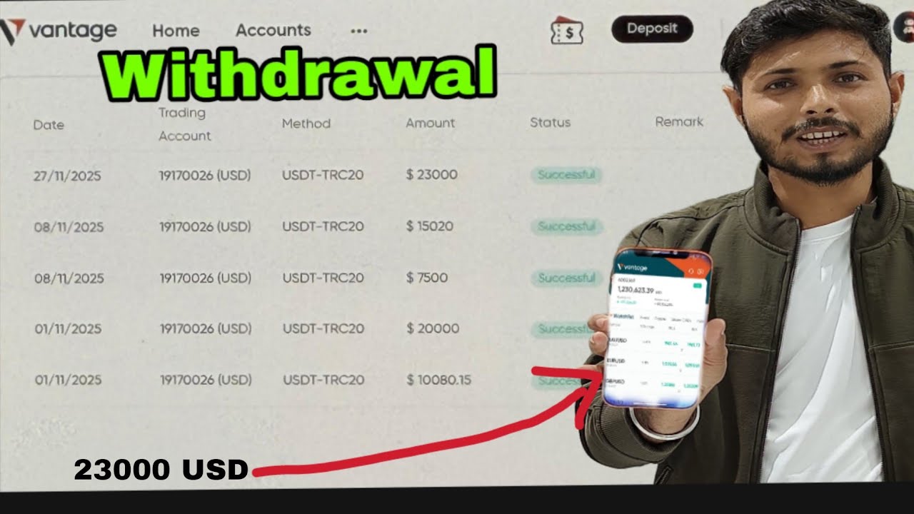 Vantage Broker Withdrawal 23000 USD in 2 Second || Yuvi Fx Trader 