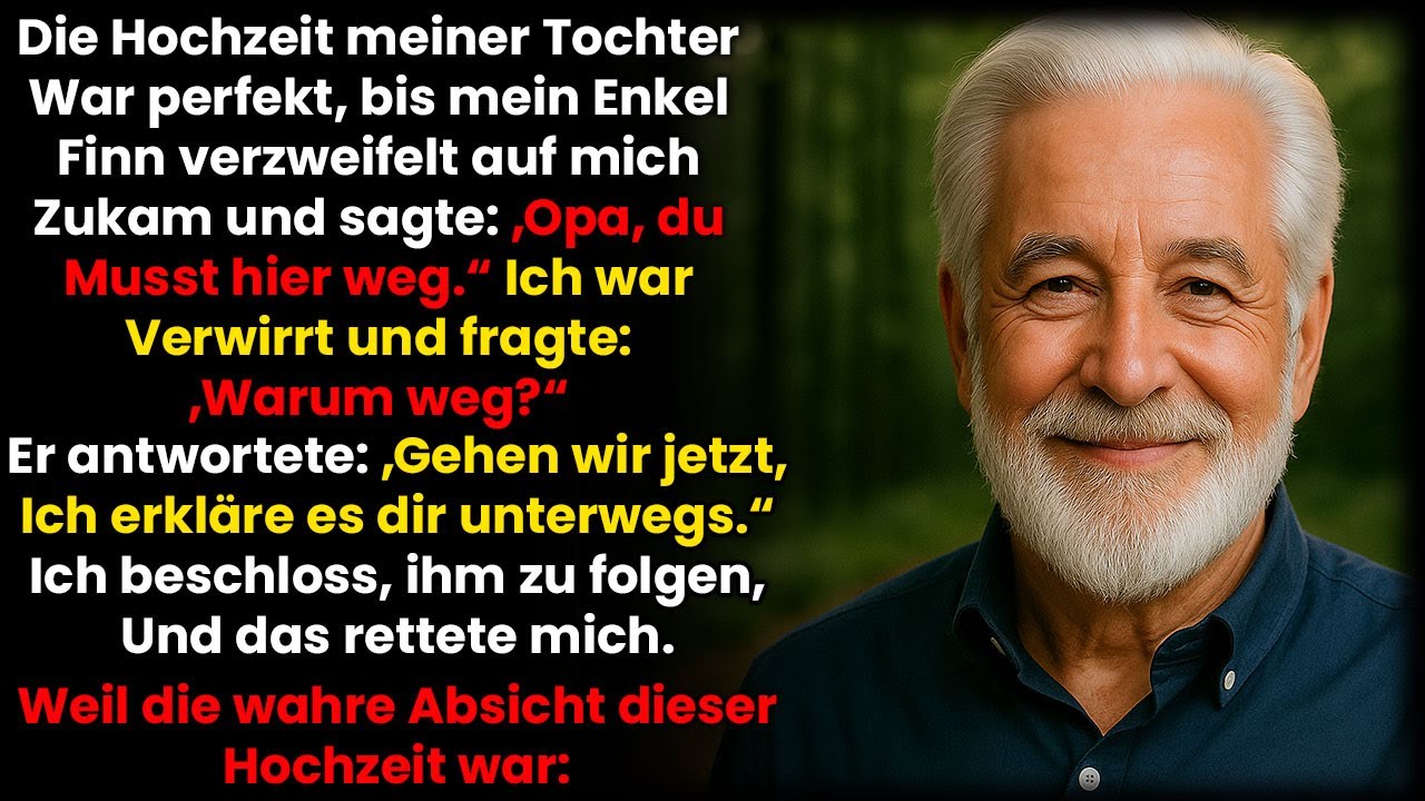 „Opa, geh schnell weg“, warnte mich mein Enkel auf der Hochzeit  Ich ging – und das rettete mich