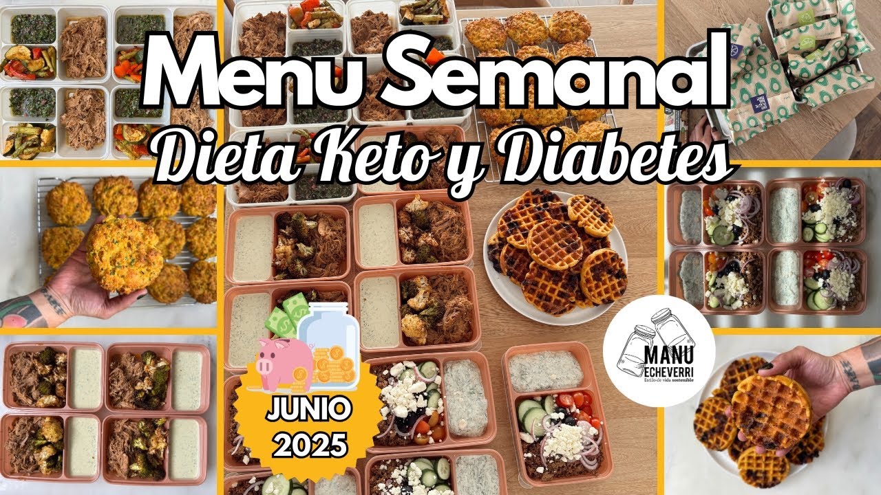 💥MENU SEMANAL DIETA KETO JUNIO 2025 | RECETAS 1 SEMANA PARA DIABETES MEAL PREP | Manu Echeverri