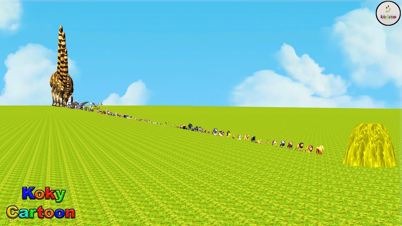 Paint Animals Gorilla Cow Lion Elephant Dinosaurs Dragons and T-Rex Fountain Crossing Animal Cartoon