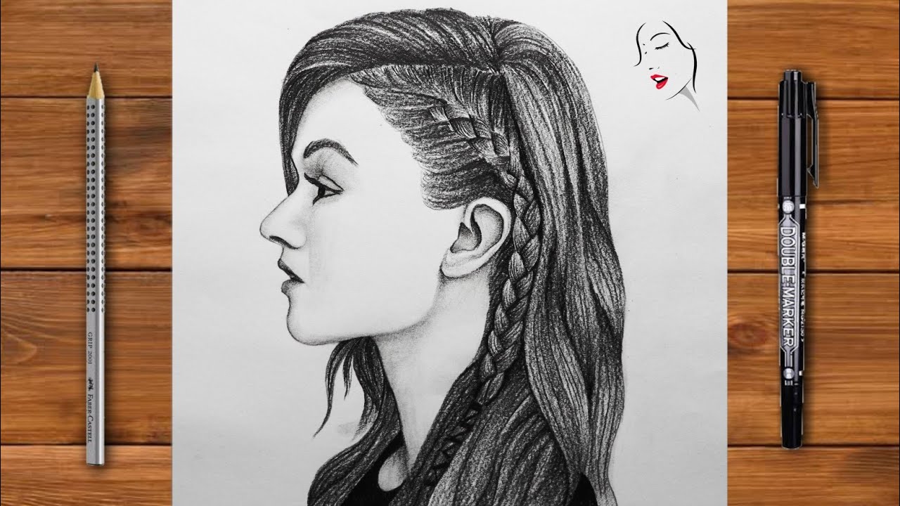 How to Draw Side Face of Girl for Beginners | Easy Way to Draw a Girl Face | Pencil Sketch | Drawing