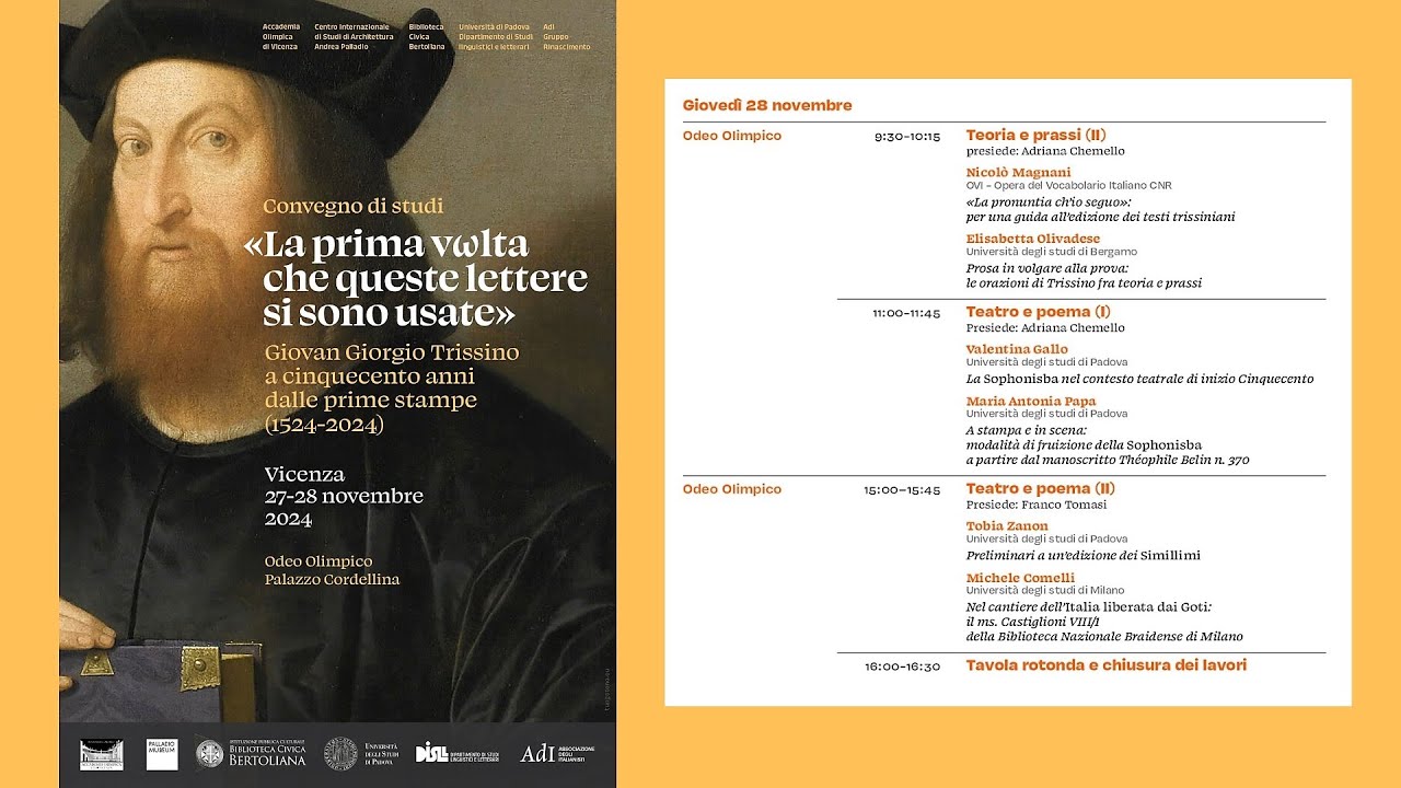 Convegno su Giovan Giorgio Trissino 2024 - Terza e ultima parte