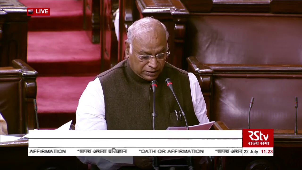 Mallikarjun Kharge takes oath as Rajya Sabha member from Karnataka