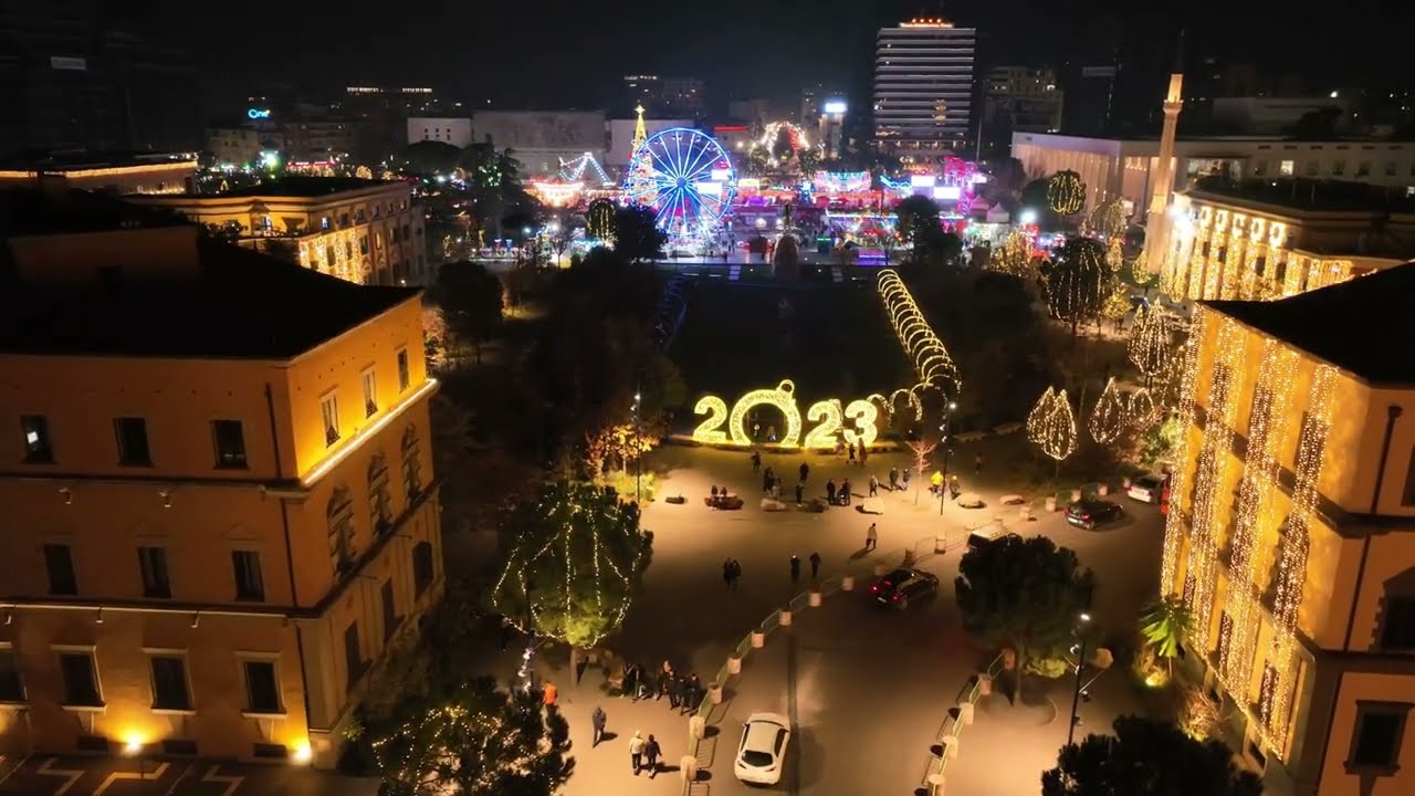 Tirana Fest 2022 2023 - Christmas light - Drone Footage 4K - DJI MAVIC 3 - CMAX Media