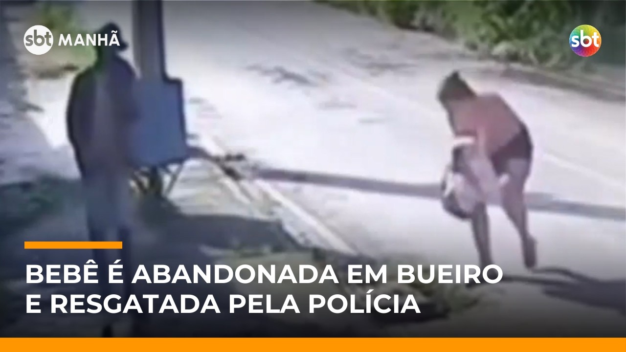 Casal abandona bebê de um mês em bueiro; criança foi resgatada pela polícia | #SBTManhã