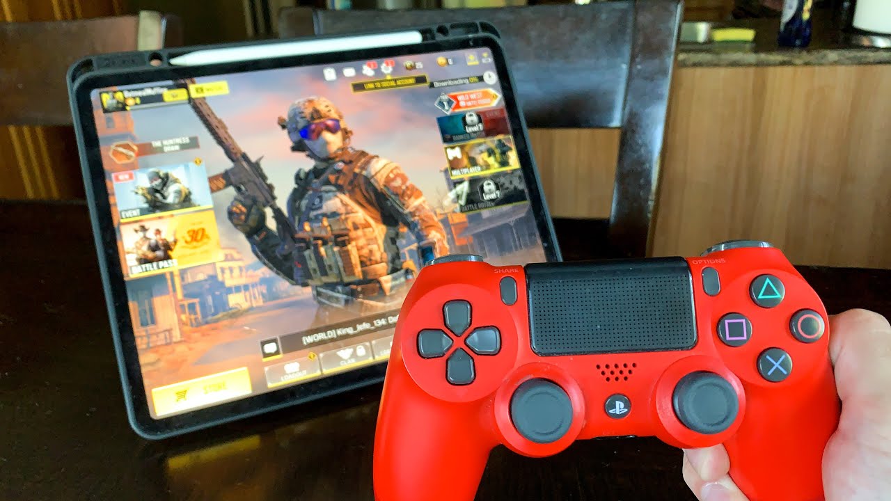 Как подключить контроллер PS4 к iPad — геймплей COD Mobile