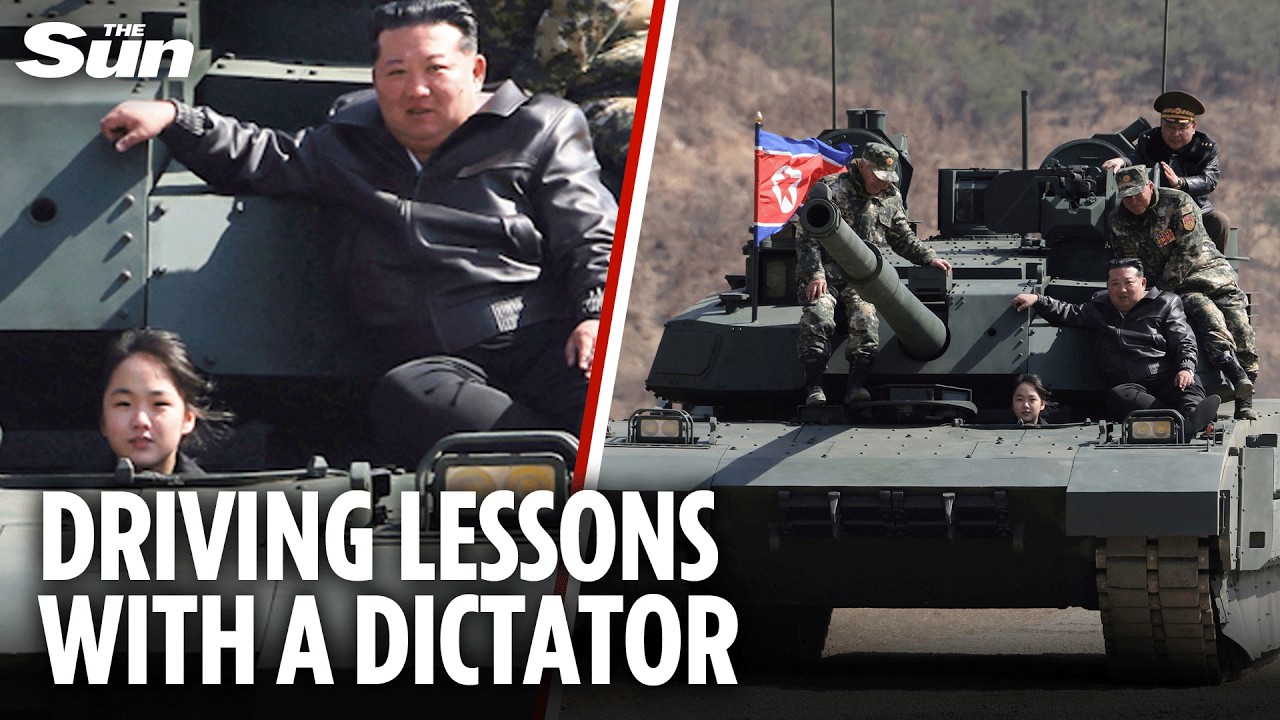 North Korean tyrant lets his teenage daughter drive armed military tank