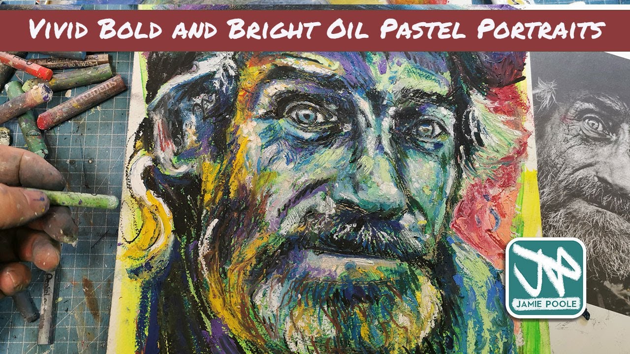 Oil Pastel Portrait with Vivid Colours