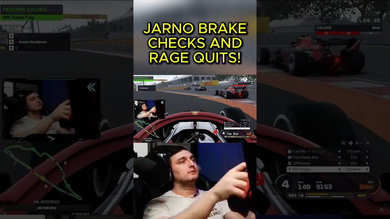 JARNO OPMEER BRAKE CHECKS & RAGE QUITS! 🤯 #f1esports #f1simracing #f1game #f1
