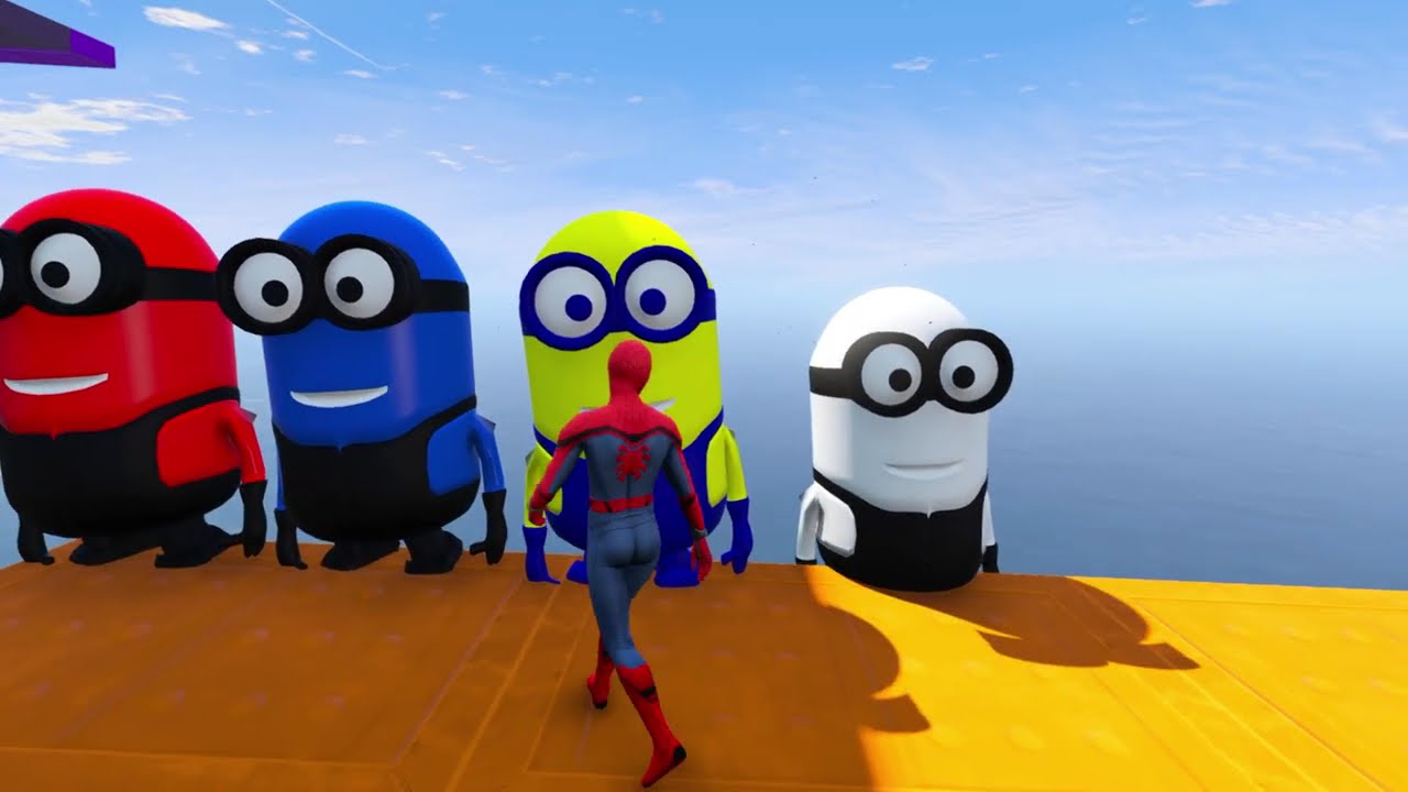 GTA 5 Funny Spiderman vs Red Minion Epic Ragdoll Episode.3