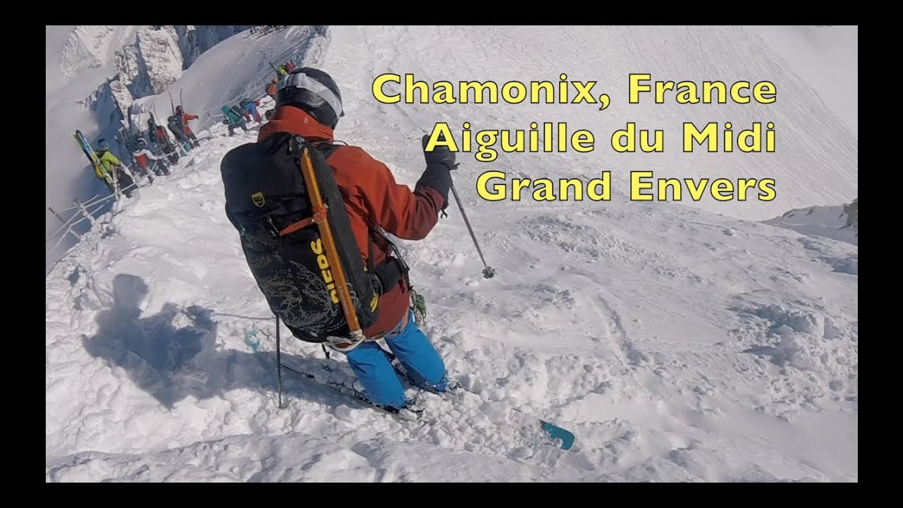 Skiing the Grand Envers in Chamonix