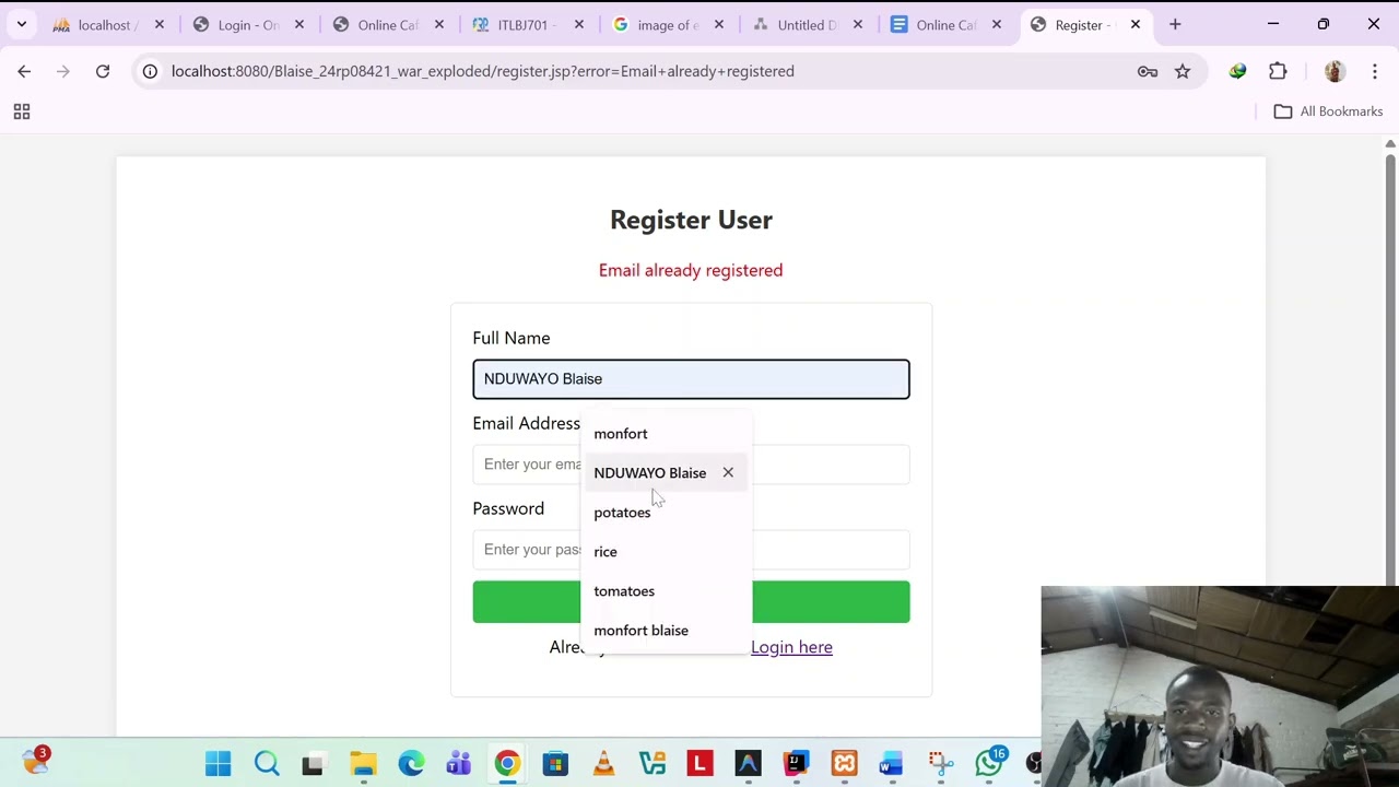 Online Cafeteria Menu & Ordering System